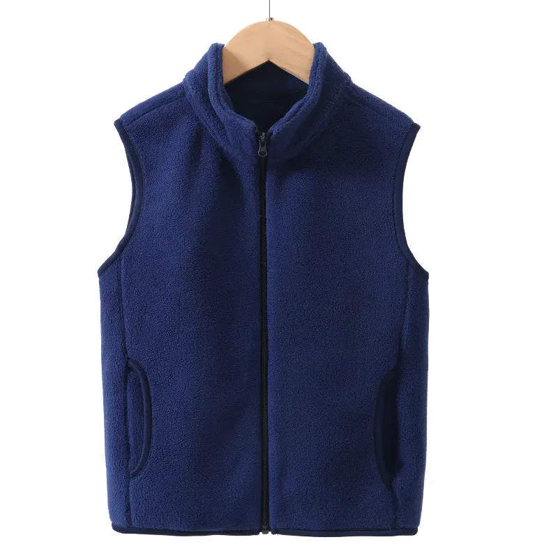 3-18 Years Boys Girls Children Outerwear Vest Fall Winter Thermal Boys Girls Sleeveless Polar Fleece Warm Thick Kids Vest