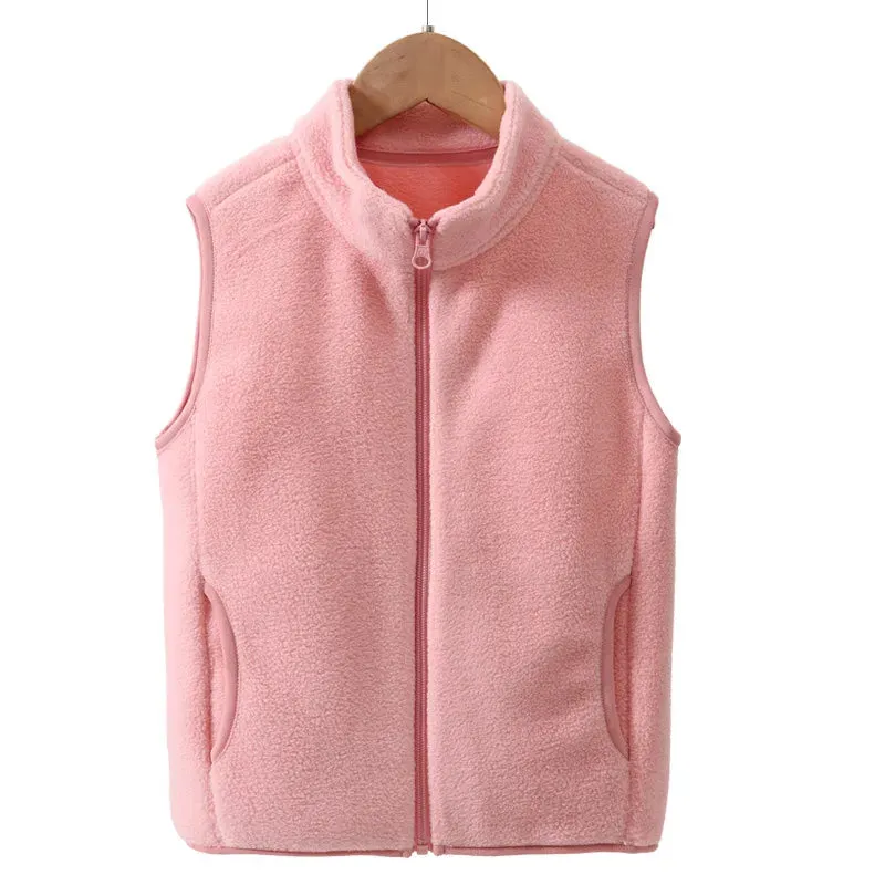 3-18 Years Boys Girls Children Outerwear Vest Fall Winter Thermal Boys Girls Sleeveless Polar Fleece Warm Thick Kids Vest