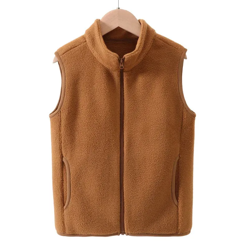 3-18 Years Boys Girls Children Outerwear Vest Fall Winter Thermal Boys Girls Sleeveless Polar Fleece Warm Thick Kids Vest