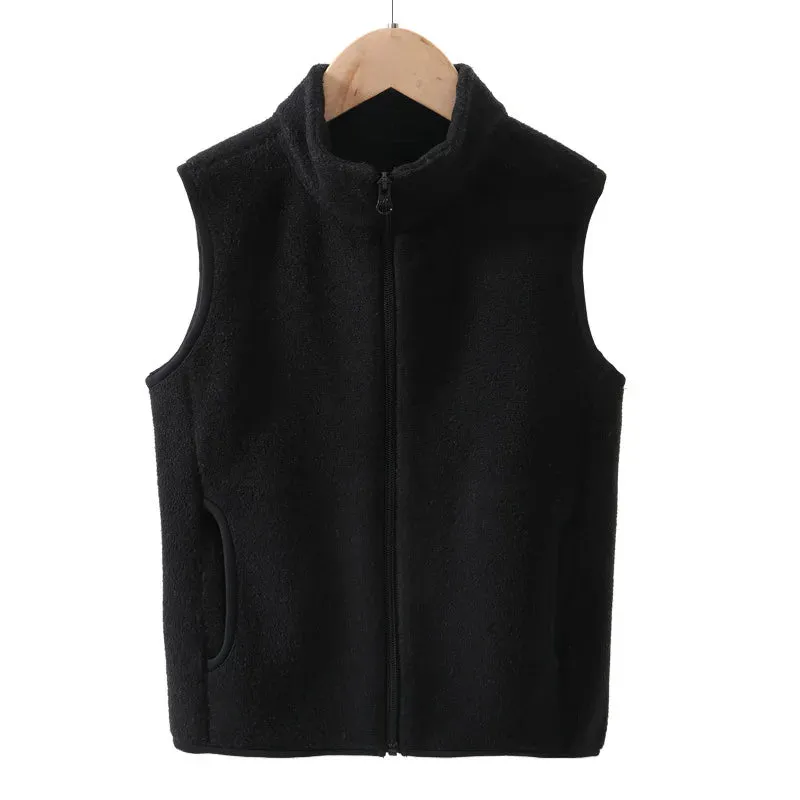 3-18 Years Boys Girls Children Outerwear Vest Fall Winter Thermal Boys Girls Sleeveless Polar Fleece Warm Thick Kids Vest