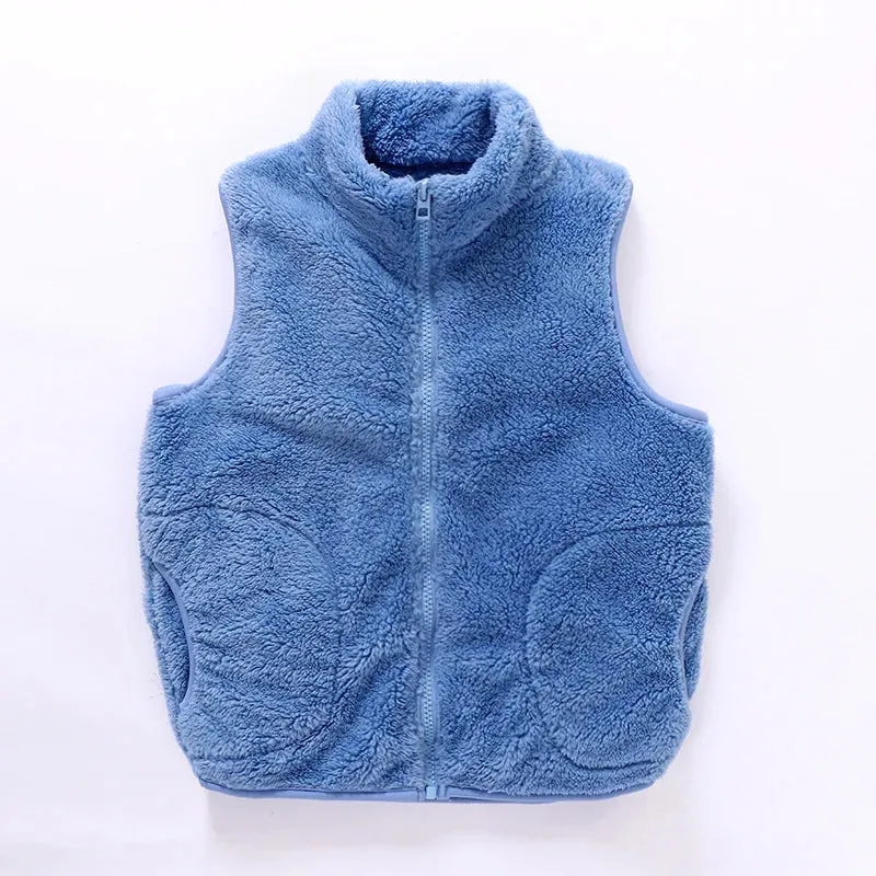 3-18 Years Boys Girls Children Outerwear Vest Fall Winter Thermal Boys Girls Sleeveless Polar Fleece Warm Thick Kids Vest
