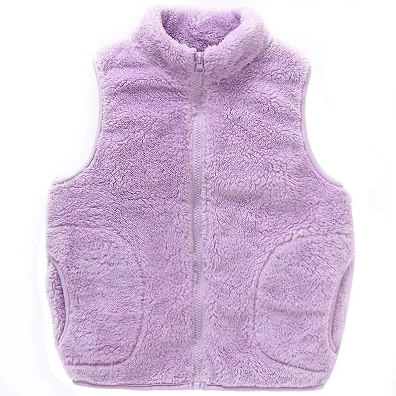 3-18 Years Boys Girls Children Outerwear Vest Fall Winter Thermal Boys Girls Sleeveless Polar Fleece Warm Thick Kids Vest