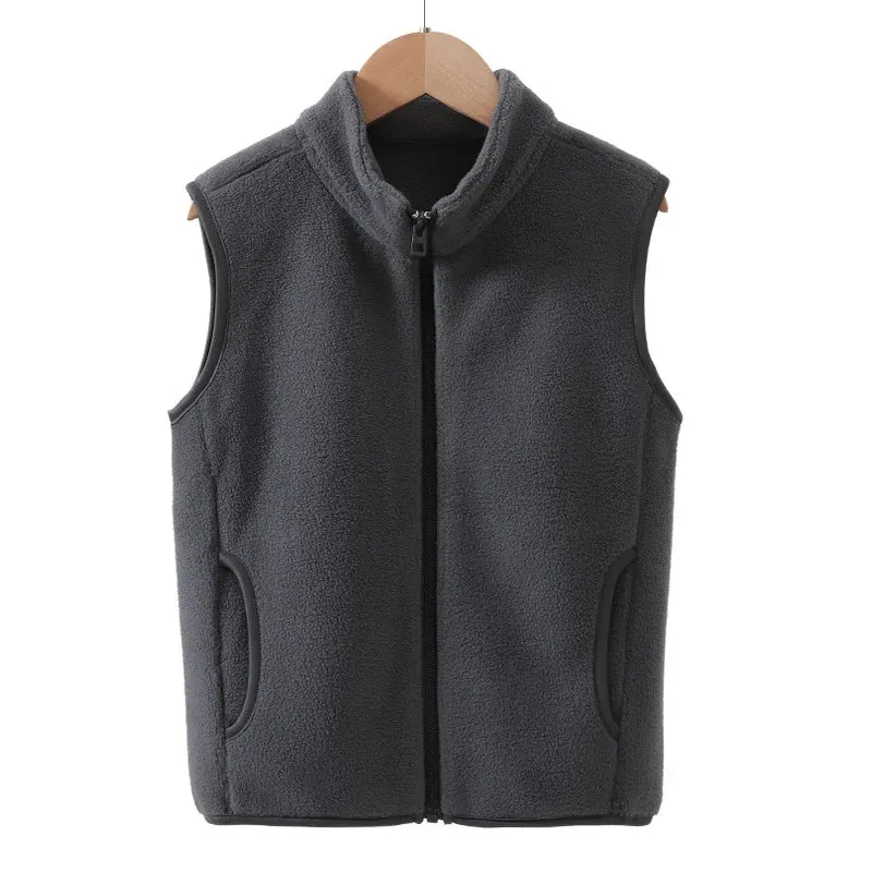 3-18 Years Boys Girls Children Outerwear Vest Fall Winter Thermal Boys Girls Sleeveless Polar Fleece Warm Thick Kids Vest