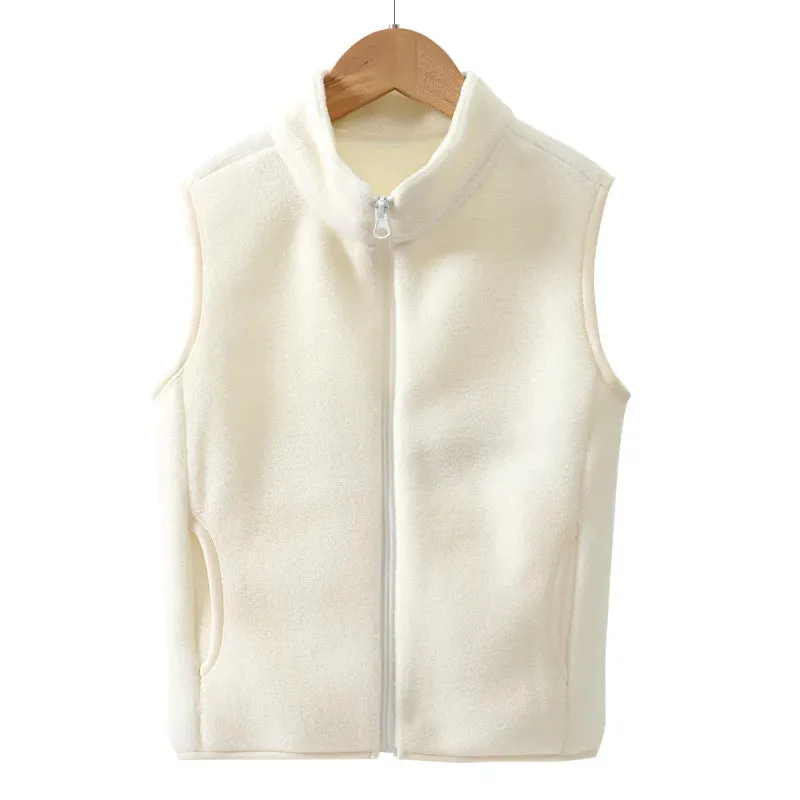 3-18 Years Boys Girls Children Outerwear Vest Fall Winter Thermal Boys Girls Sleeveless Polar Fleece Warm Thick Kids Vest
