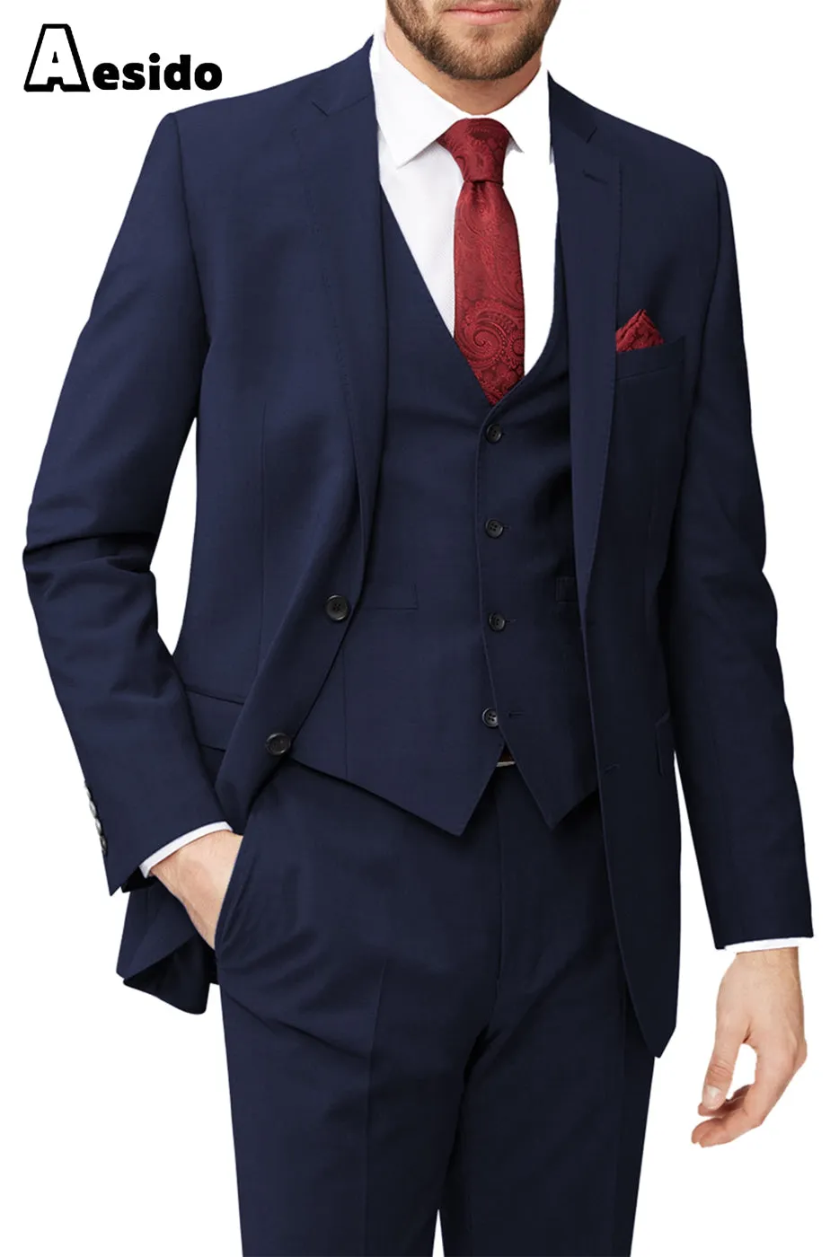3 Piece Leisure Notch Lapel Jacket（Blazer Vest Pants）