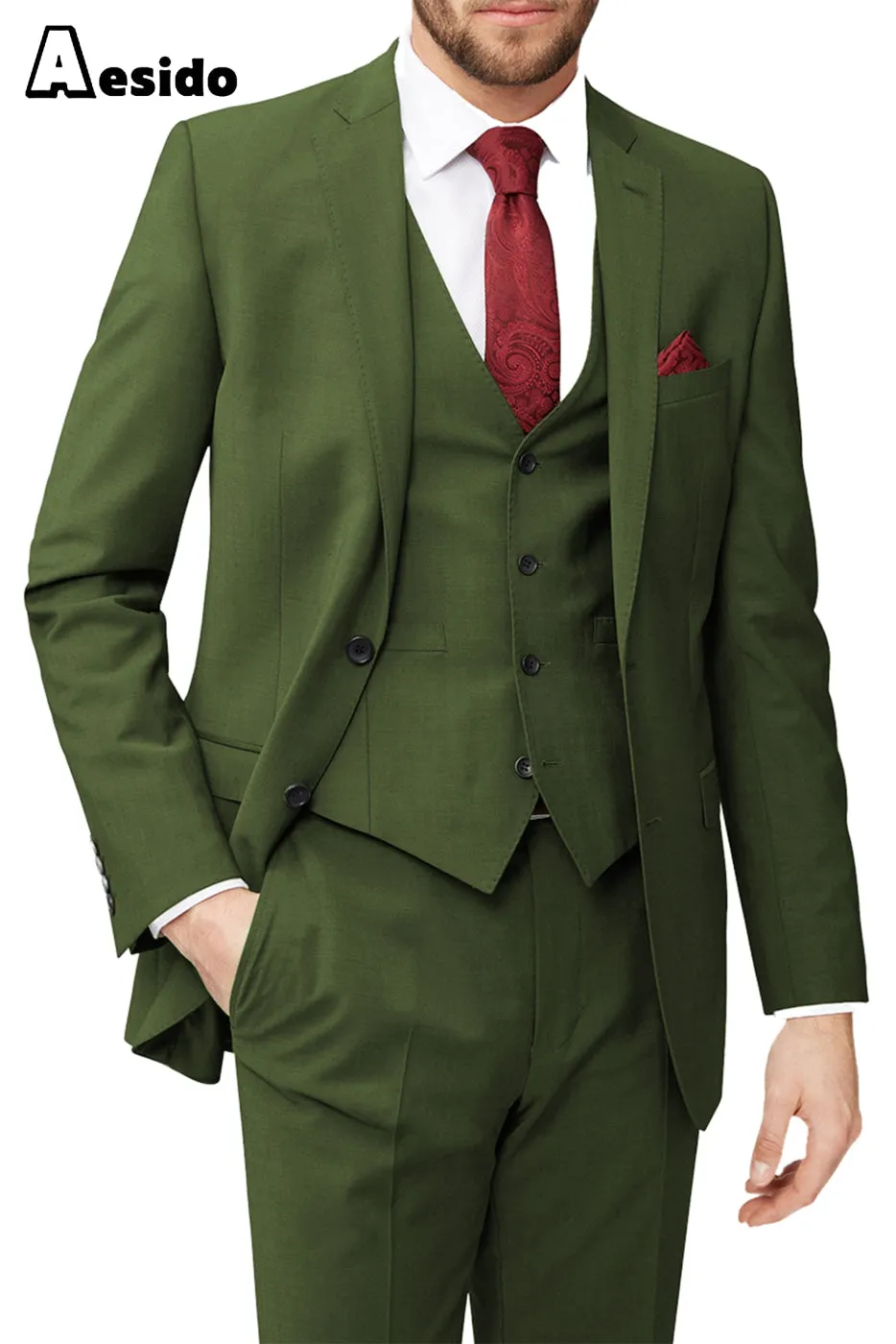 3 Piece Leisure Notch Lapel Jacket（Blazer Vest Pants）
