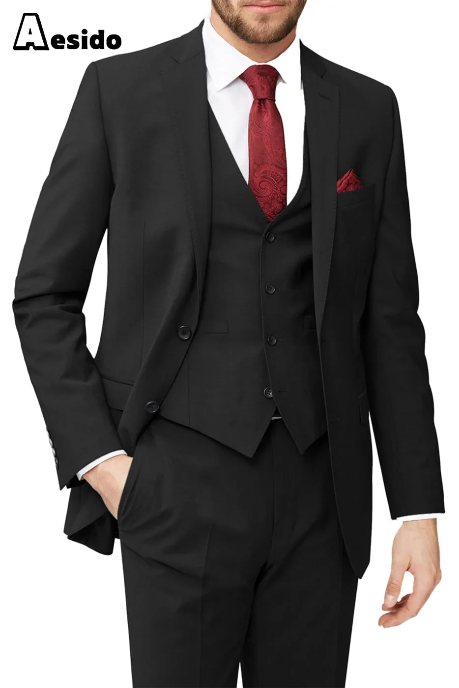 3 Piece Leisure Notch Lapel Jacket（Blazer Vest Pants）