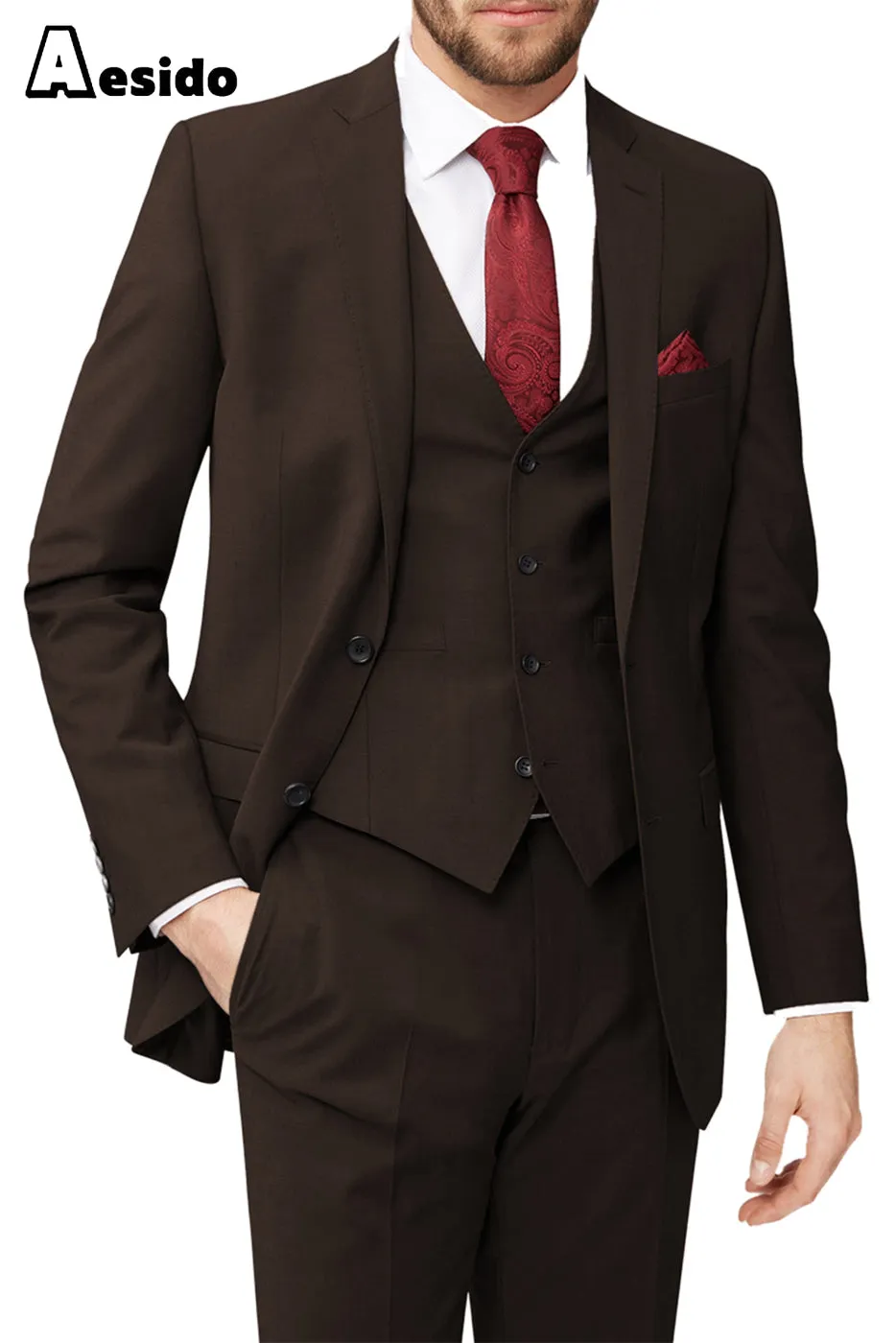 3 Piece Leisure Notch Lapel Jacket（Blazer Vest Pants）