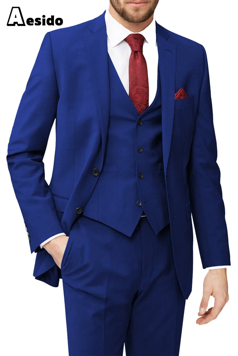 3 Piece Leisure Notch Lapel Jacket（Blazer Vest Pants）