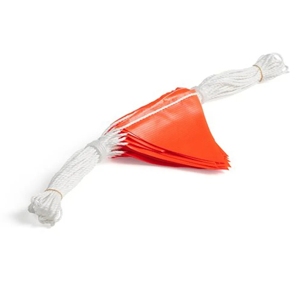 98' Hi Vis Orange Flag Rope Bunting Pennant Safety Garage Sale Sport Advertising