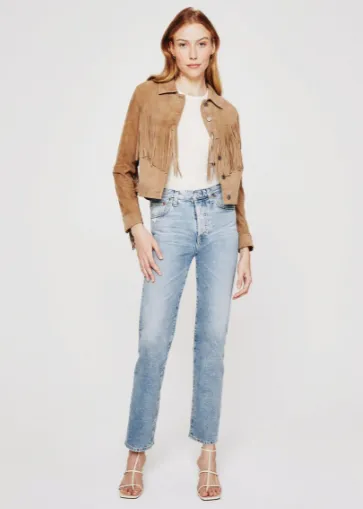 ALEXXIS STRAIGHT JEAN WITH FRAY BACK POCKET