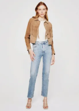 ALEXXIS STRAIGHT JEAN WITH FRAY BACK POCKET