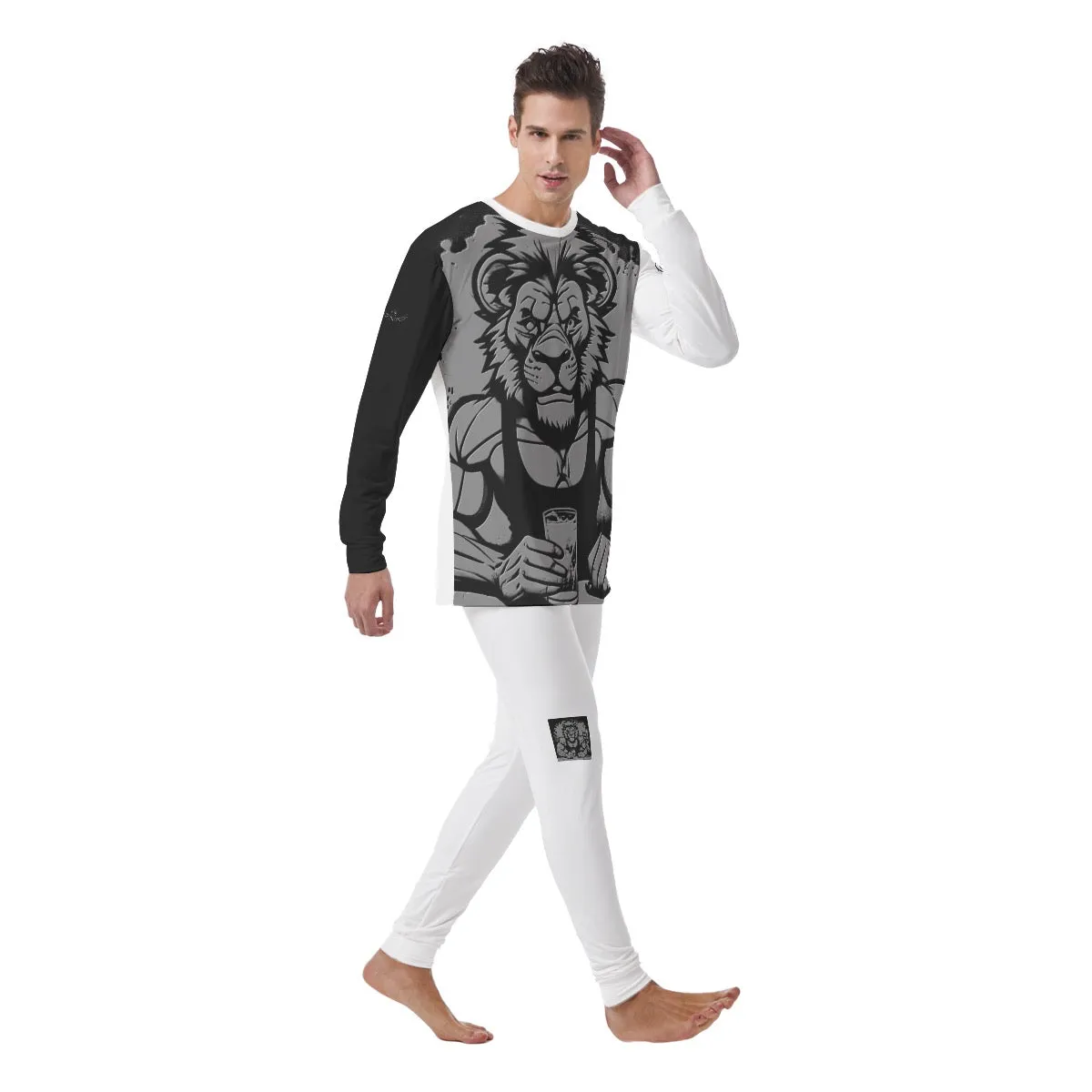 All-Over Print Men's Pajamas lion Podcaster