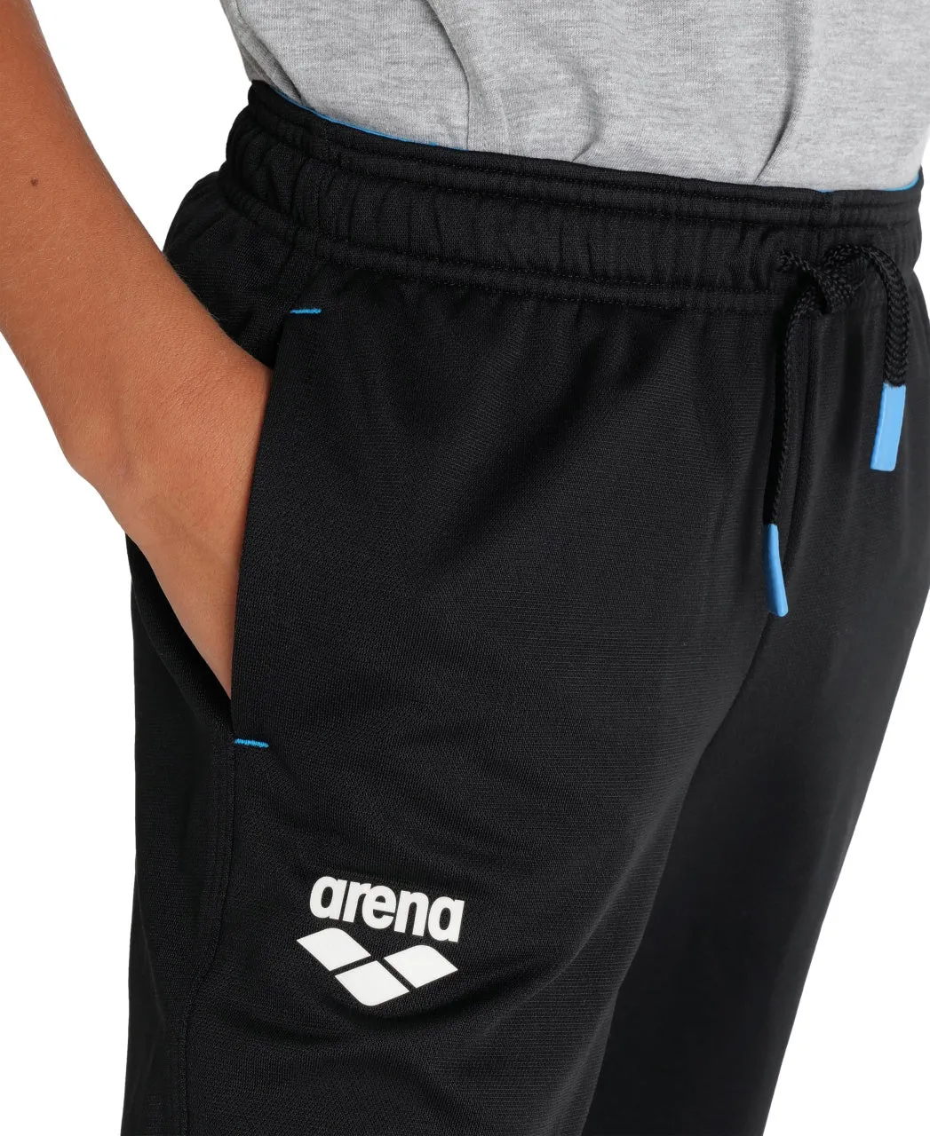 Arena Team Junior Solid Knit Poly Track Pants - Black