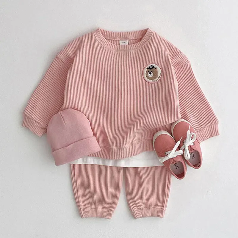 Baseball Bear Waffle Casual Set