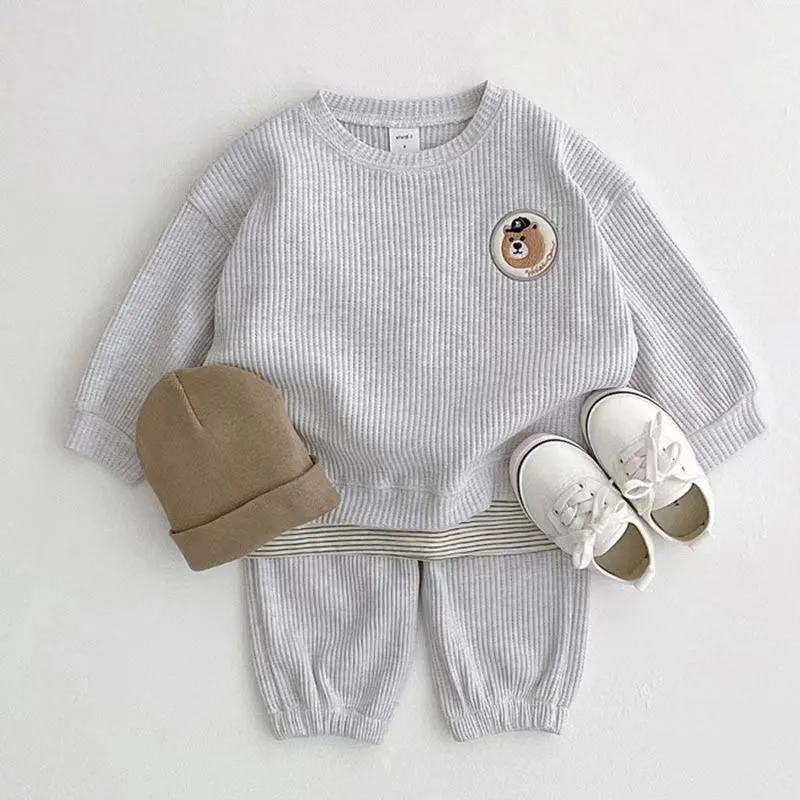 Baseball Bear Waffle Casual Set