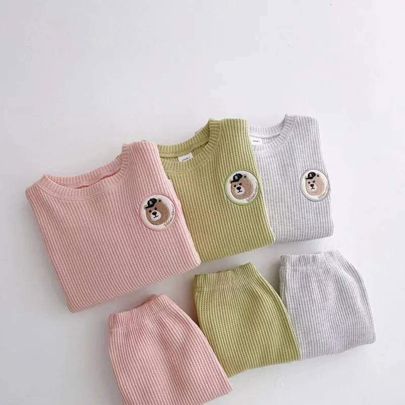 Baseball Bear Waffle Casual Set