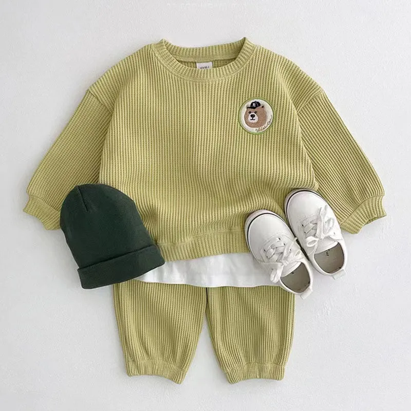 Baseball Bear Waffle Casual Set