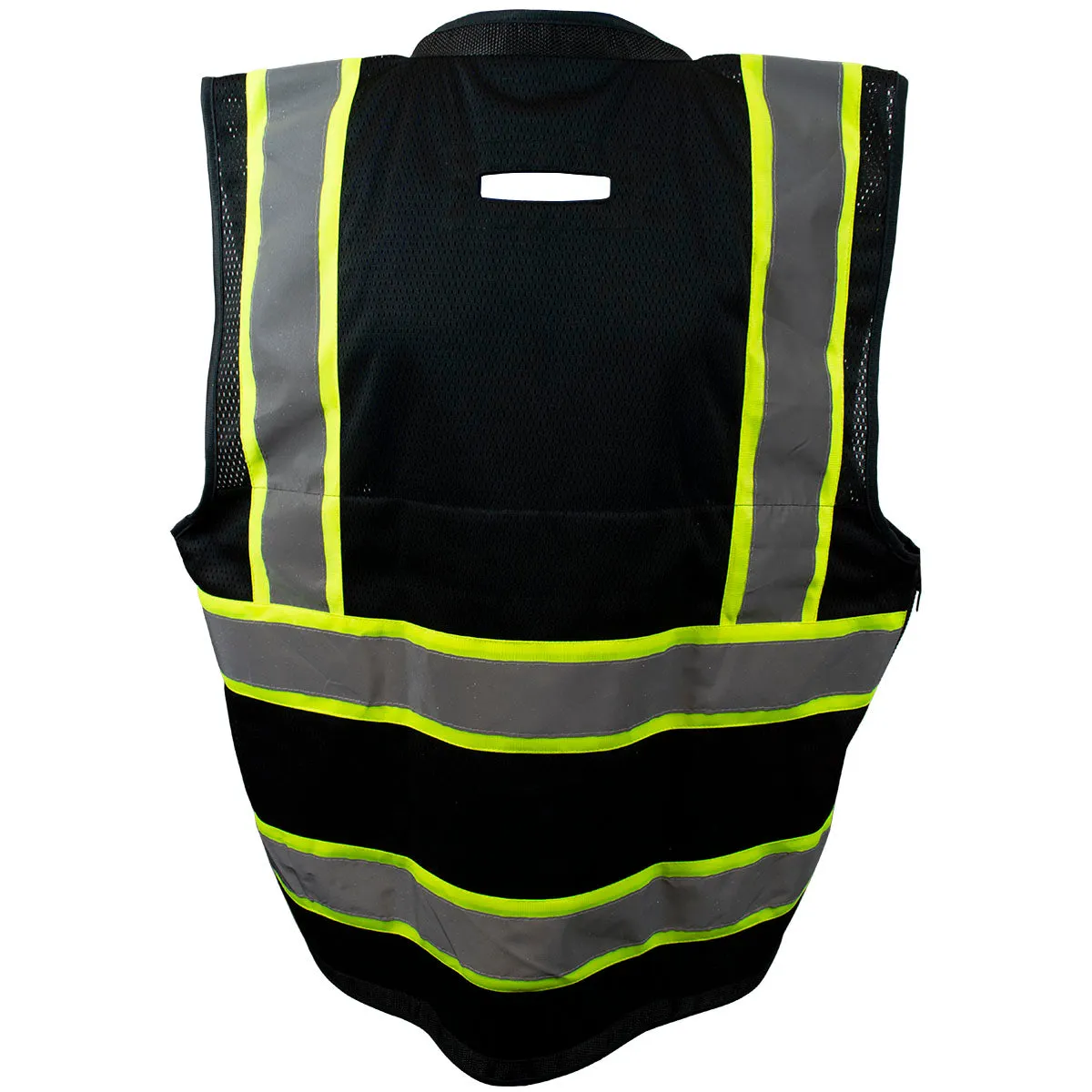 BKVM-HDSUV Black Mesh Lime Contrast Two Tone Heavy Duty Surveyors Safety Vest