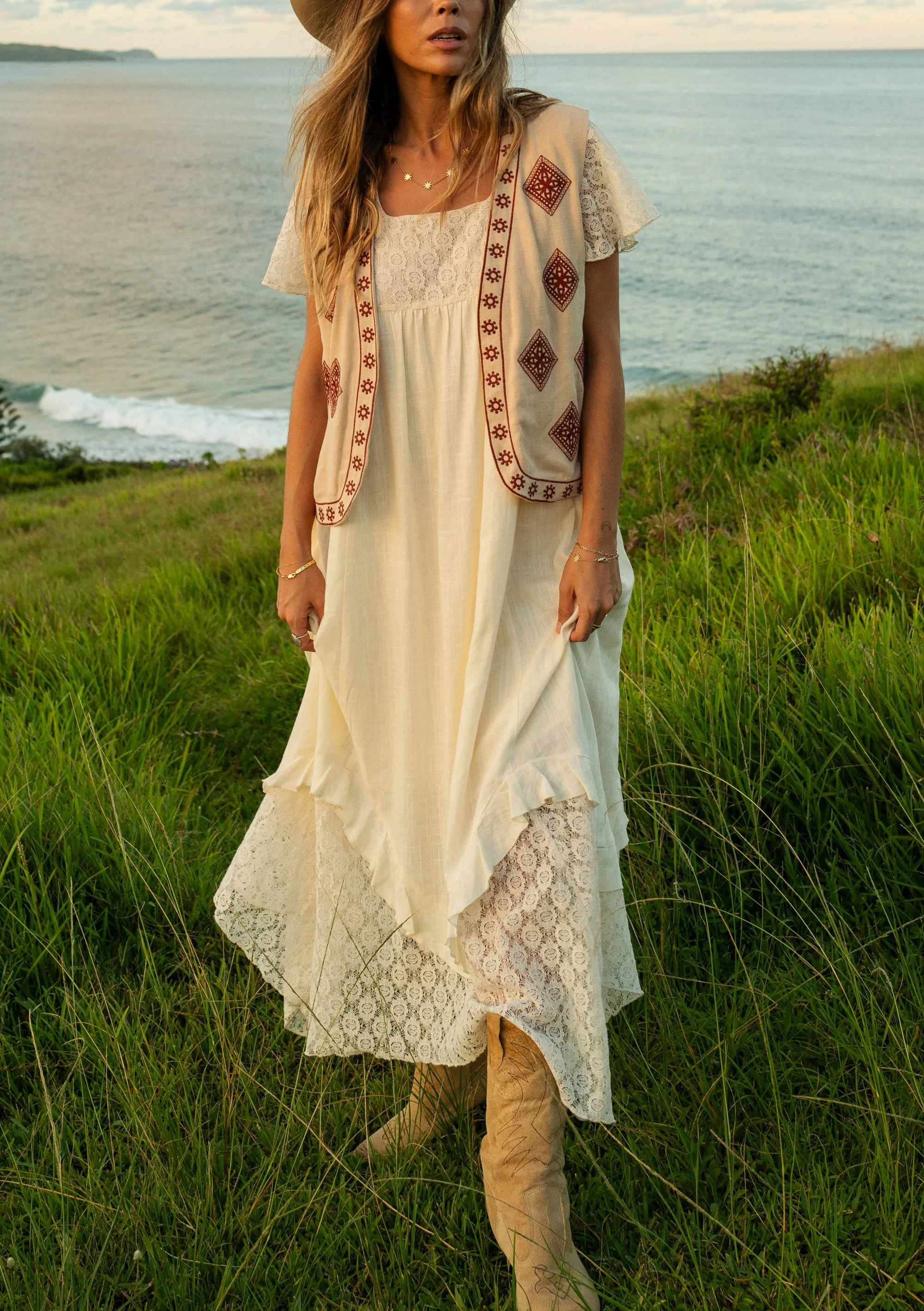 Boho Vest - Sage