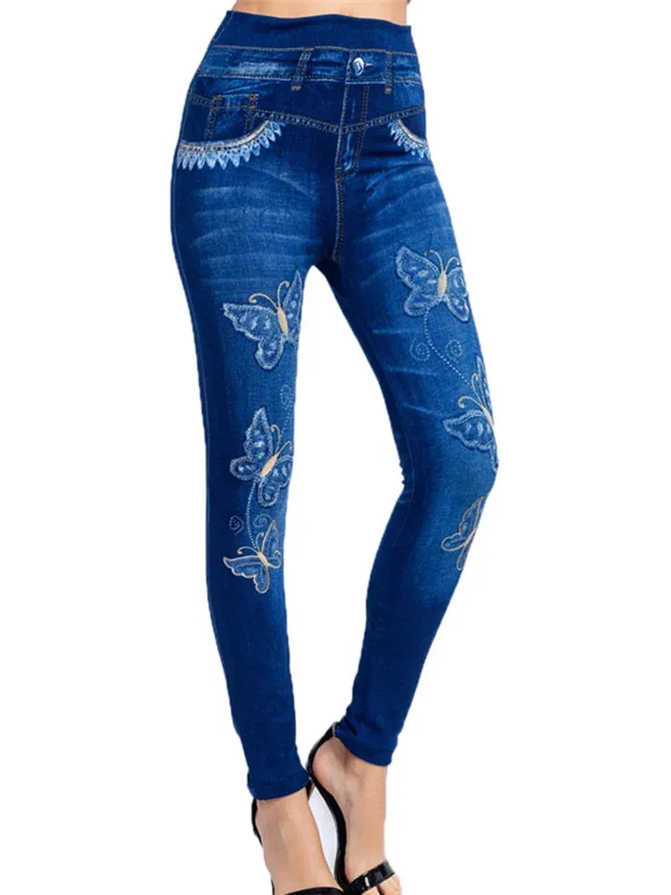 Butterfly Print High Waist Leggings