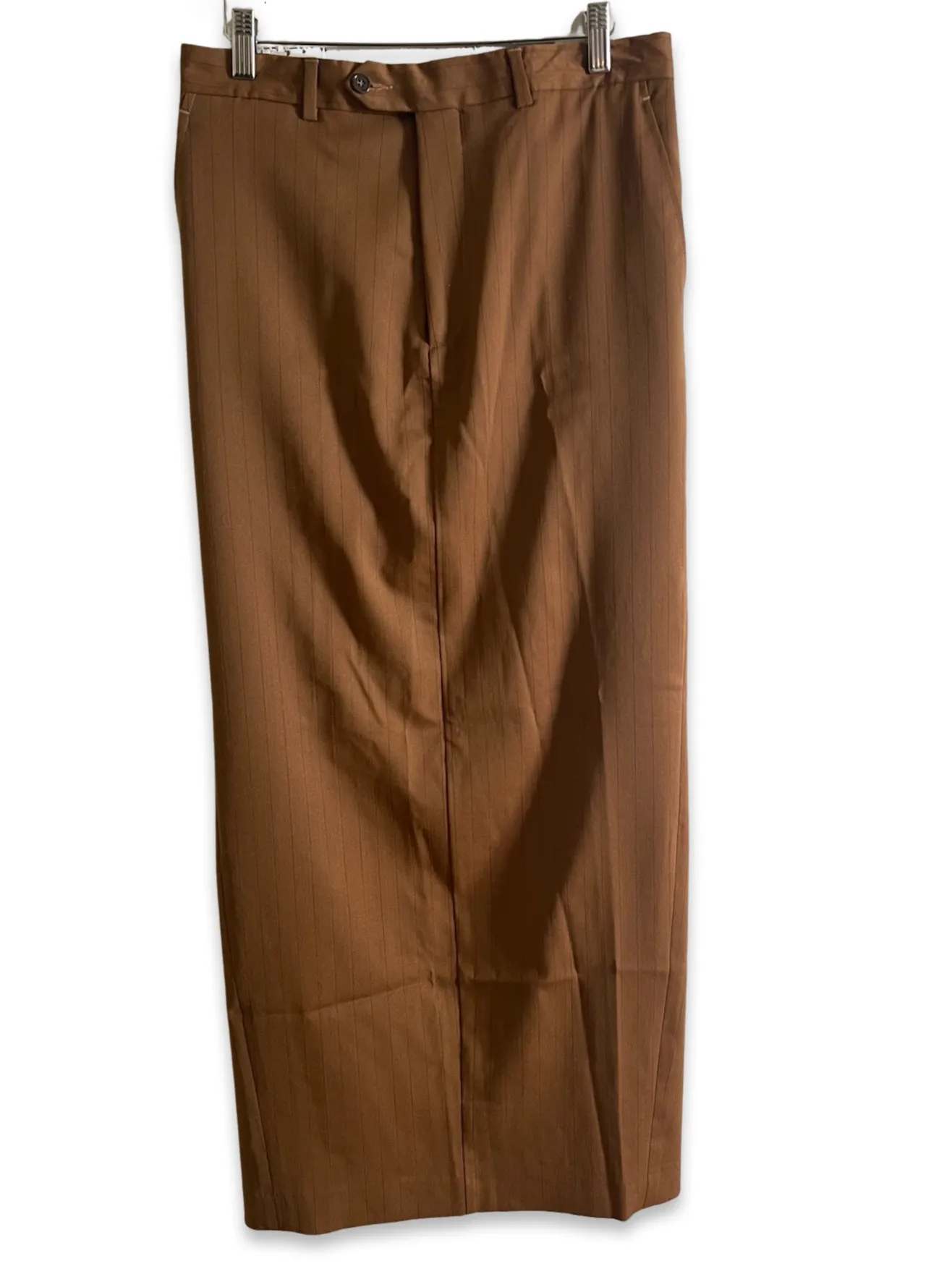 Caramel striped long pencil skirt
