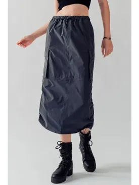 Cargo parachute midi skirt