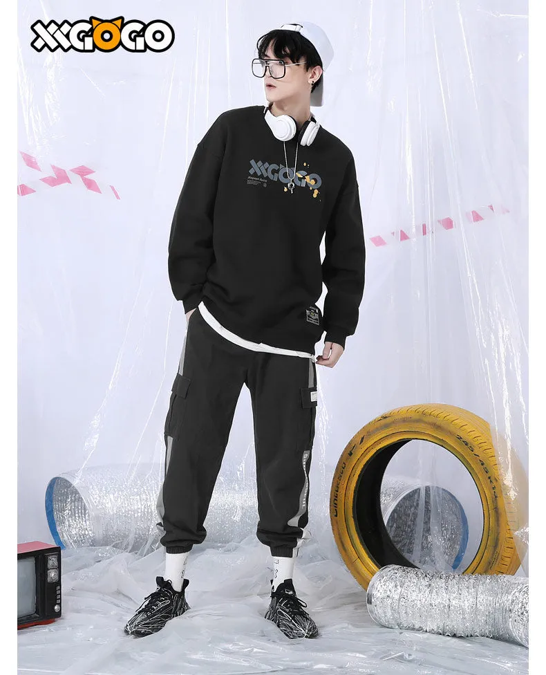 Casual Stripes Print Loose Jogger Pants