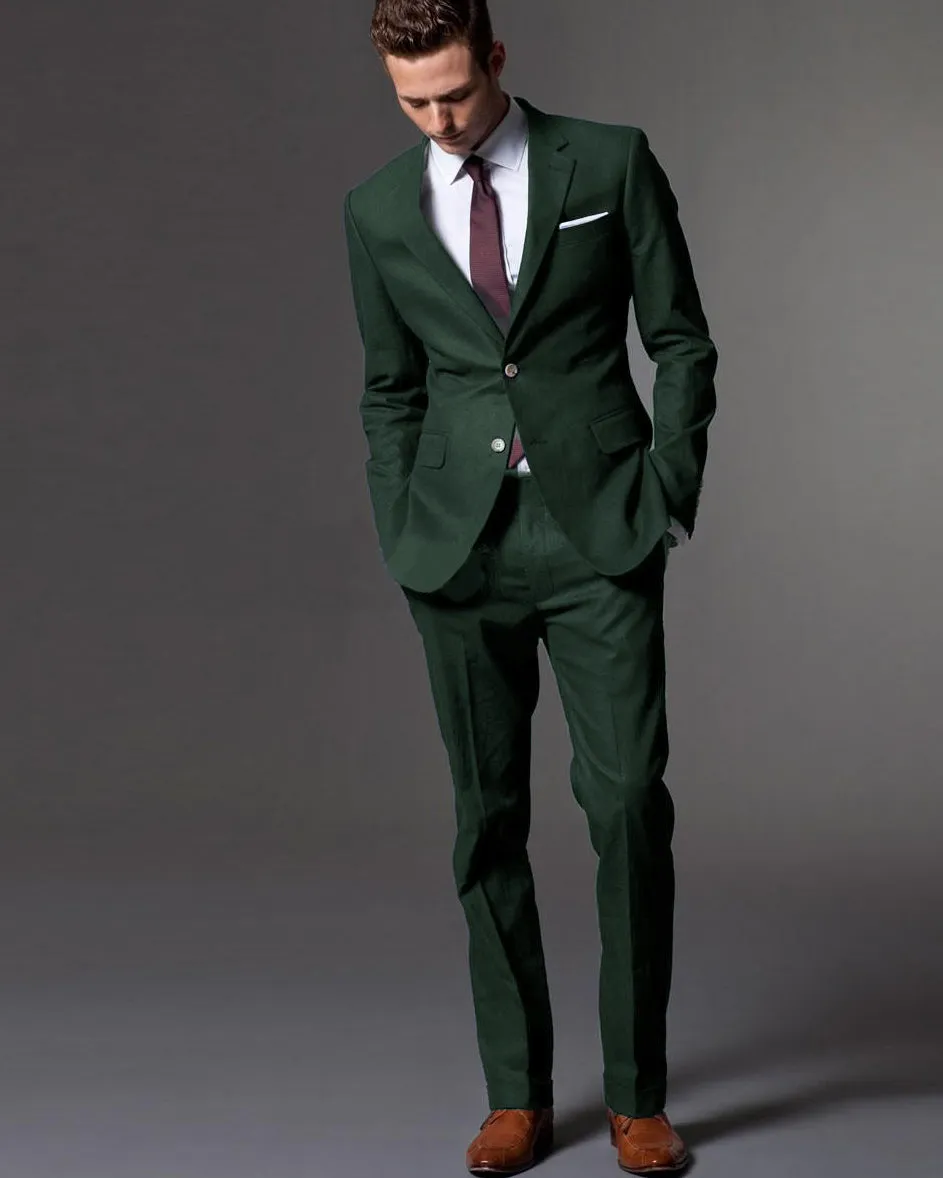CB0510 Navy Blue Solid Color Wedding Suit For Men Groomsmen/Groom Tuxedo Tailored Costume Homme Mariage 2 Pieces (Jacket pants))