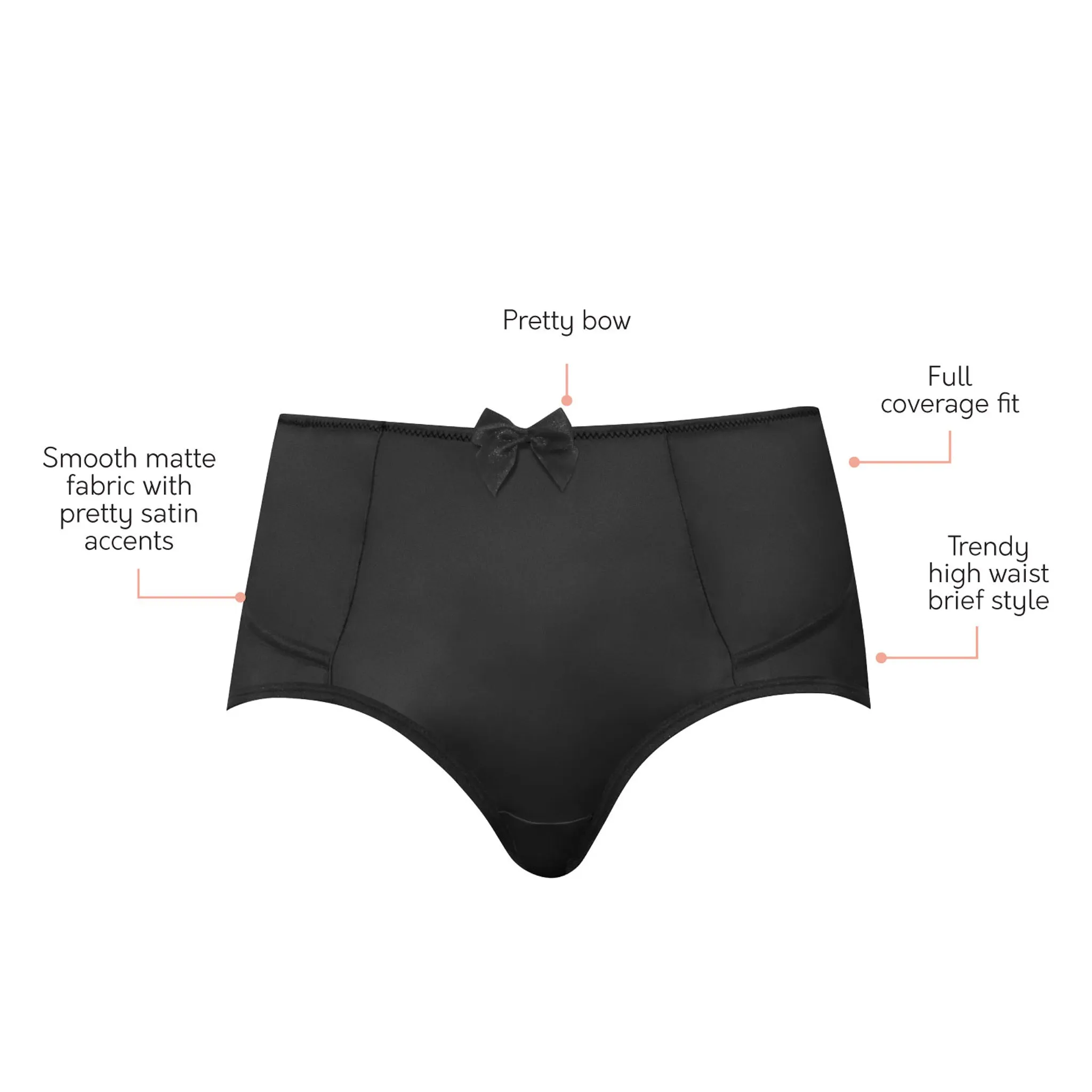 Charlotte Highwaist Brief - Black - 6917