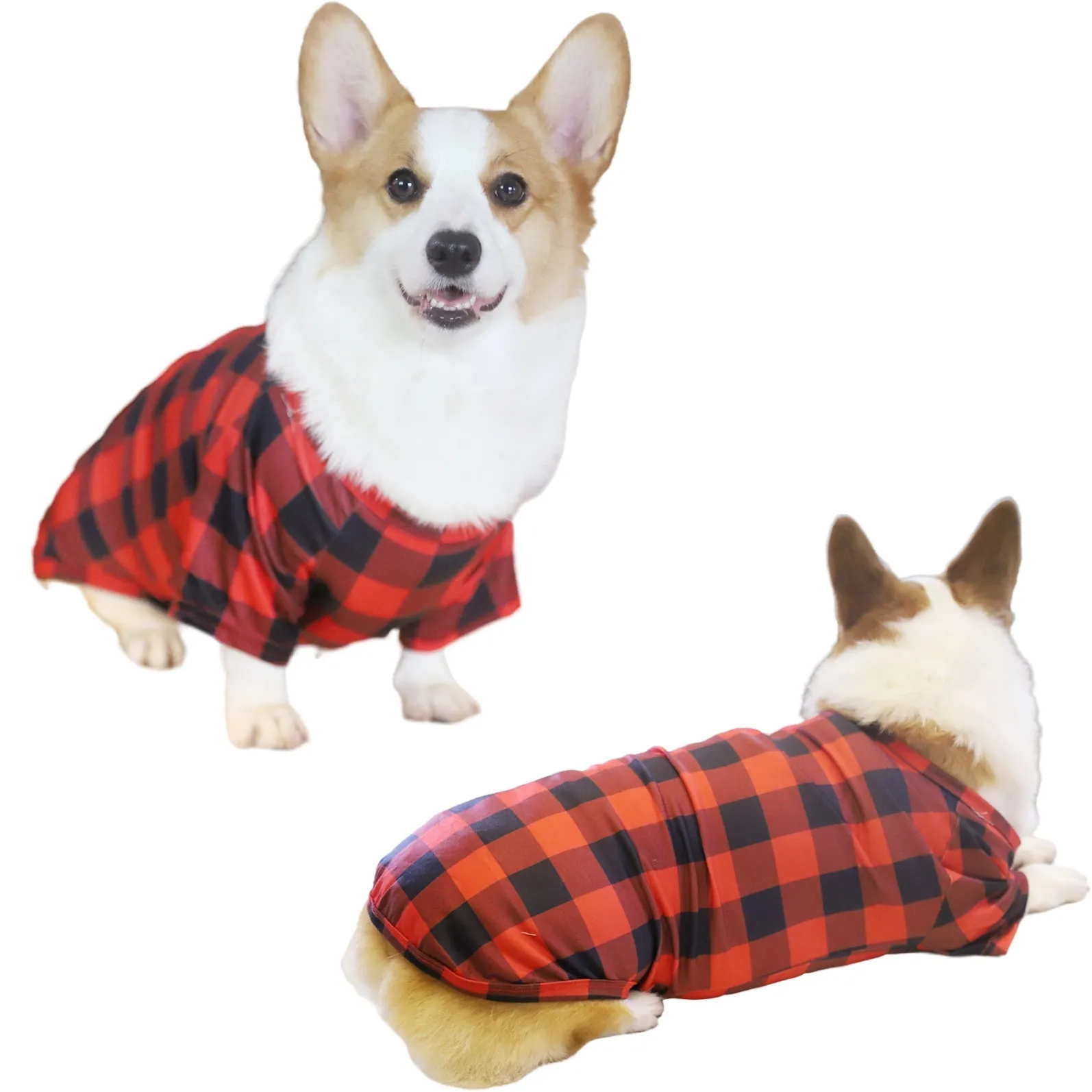 Christmas Family Christmas 2024 Letter Print Patterned Contrast Black top and Black & Red Plaid Pants Family Matching Pajamas Set
