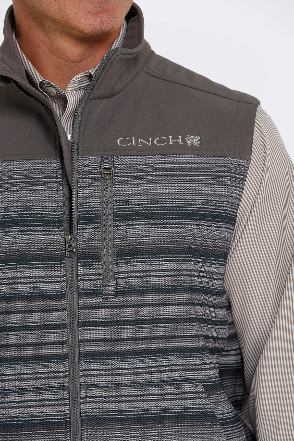 Cinch | Grey Striped Bonded Vest