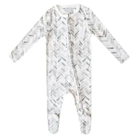 Copper Pearl Zip-Up Footie / Alta