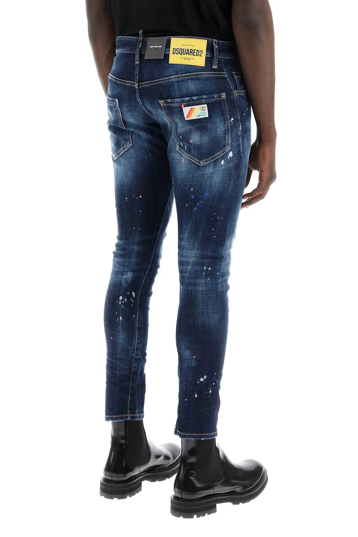 dark neon splash wash sexy twist jeans
