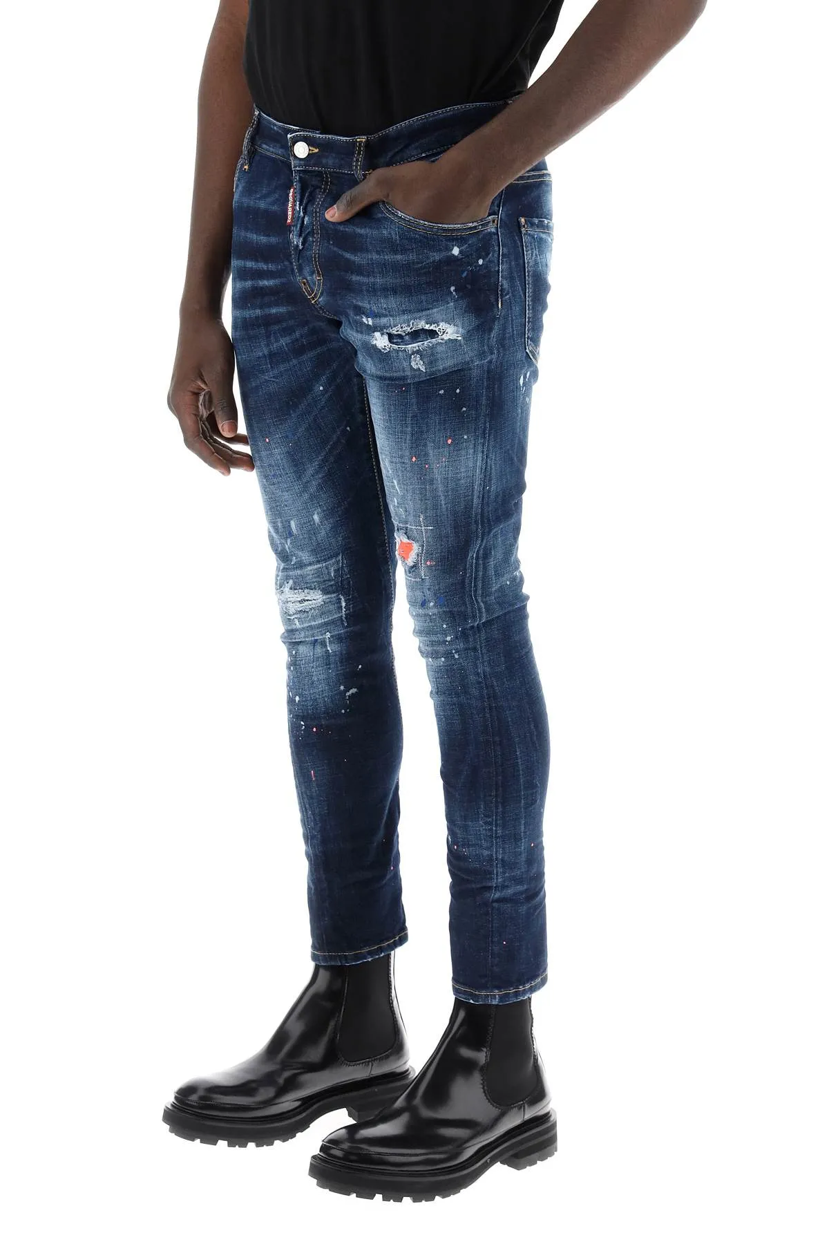 dark neon splash wash sexy twist jeans