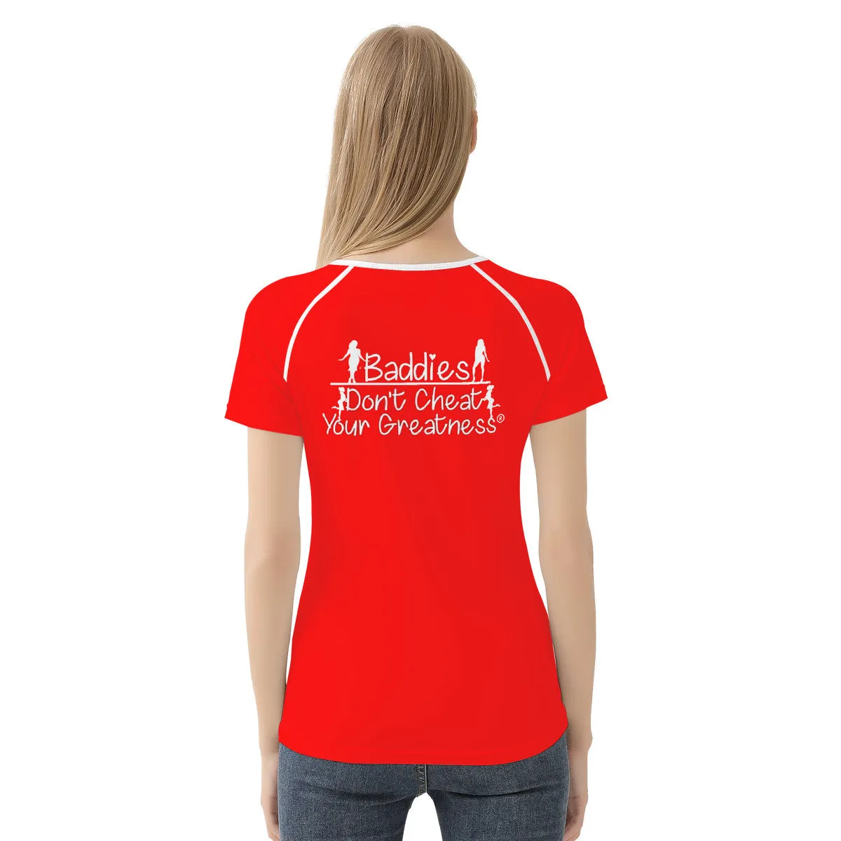 DCYG 24SX Baddies White Logo & Red Women's All-Over Print T shirt
