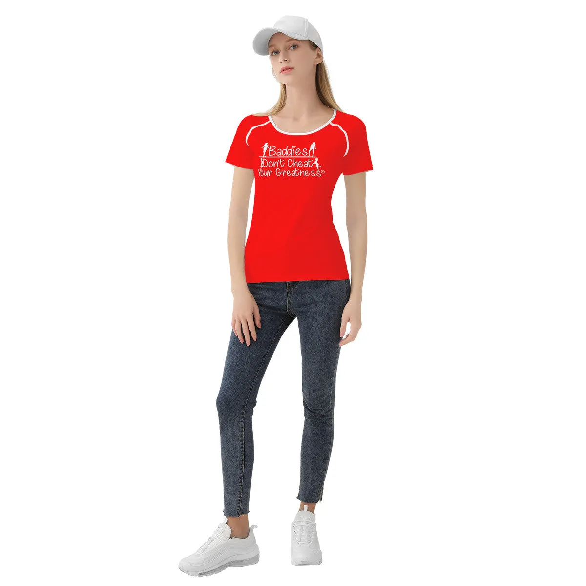 DCYG 24SX Baddies White Logo & Red Women's All-Over Print T shirt