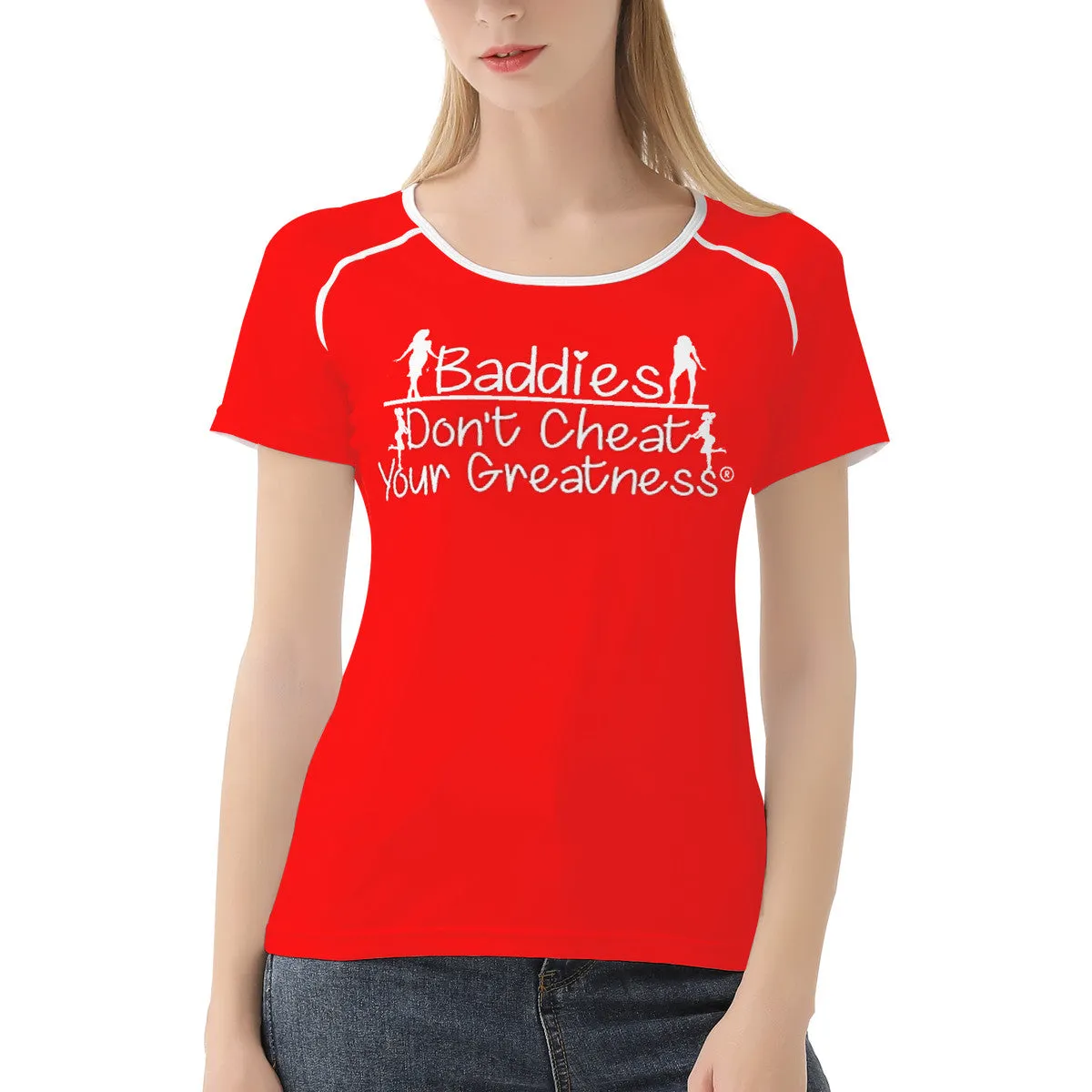 DCYG 24SX Baddies White Logo & Red Women's All-Over Print T shirt