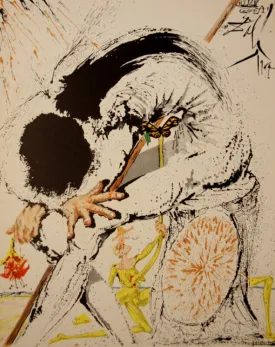 Don Quichotte Overwhelmed - Lithograph From The Catalog of the Graphic Works By Salvador Dali