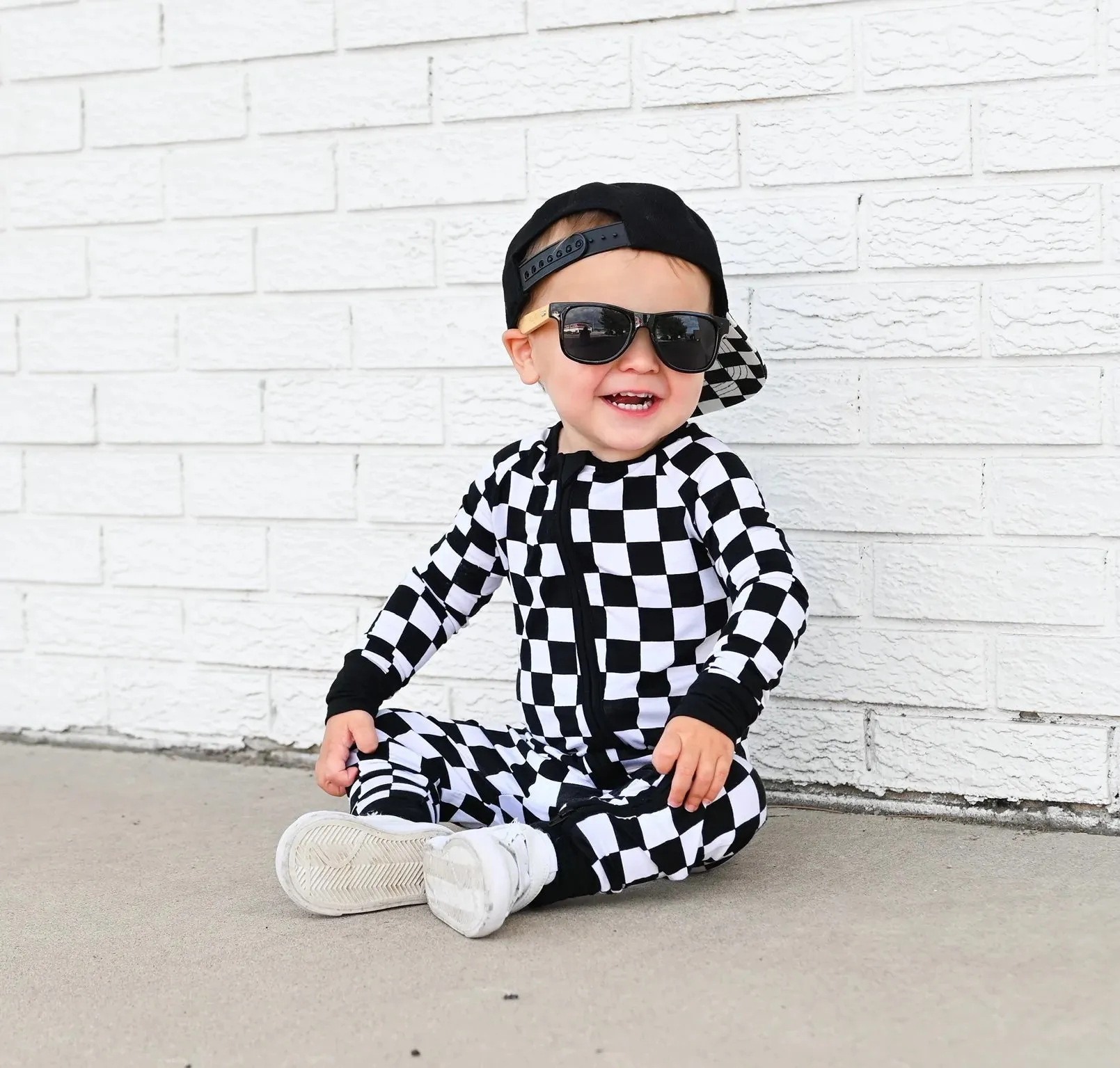 Dream Big Little Co. Dream Romper - Oreo Checkers