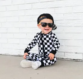 Dream Big Little Co. Dream Romper - Oreo Checkers