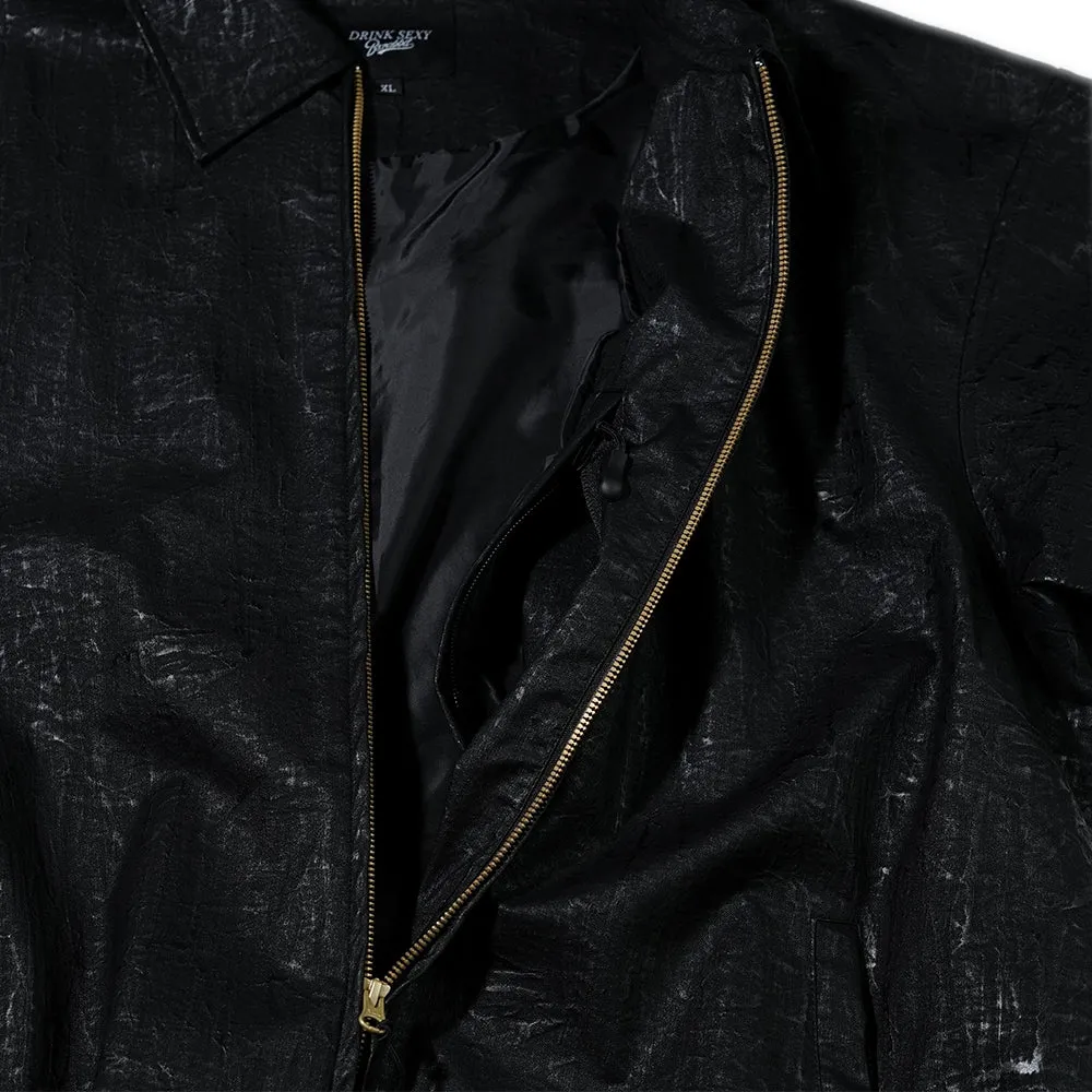 DSXBS LOGO LEATHER JACKET BLACK