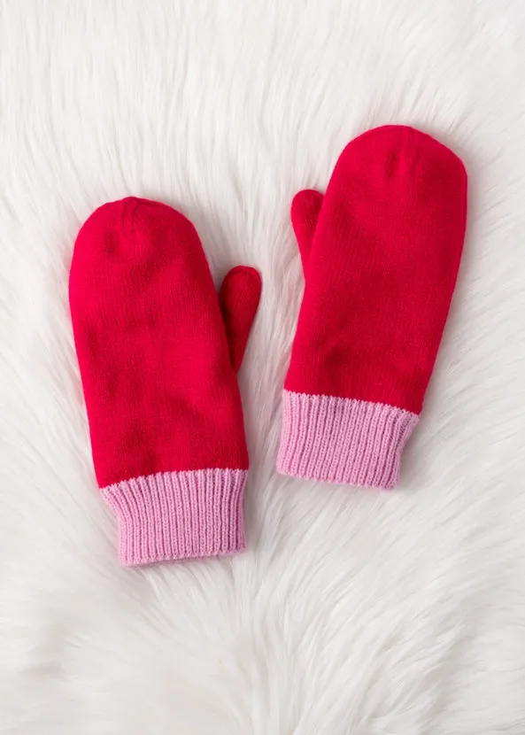 Duo Tone Knit Mittens