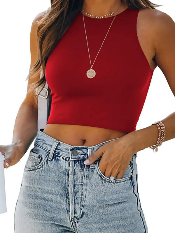 Electra Sleeveless Crew Neck Racer Tank T-Shirt