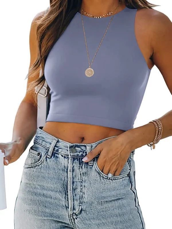 Electra Sleeveless Crew Neck Racer Tank T-Shirt