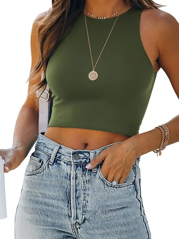 Electra Sleeveless Crew Neck Racer Tank T-Shirt