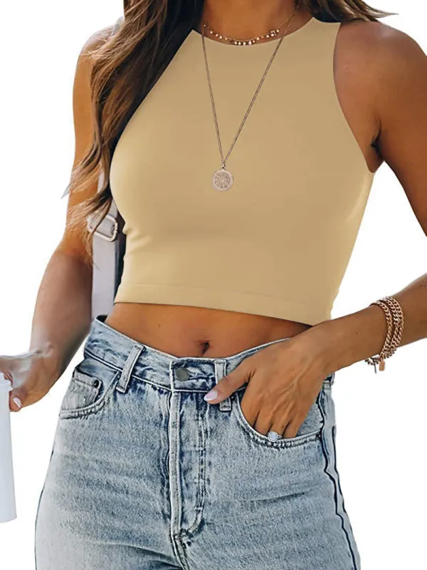 Electra Sleeveless Crew Neck Racer Tank T-Shirt