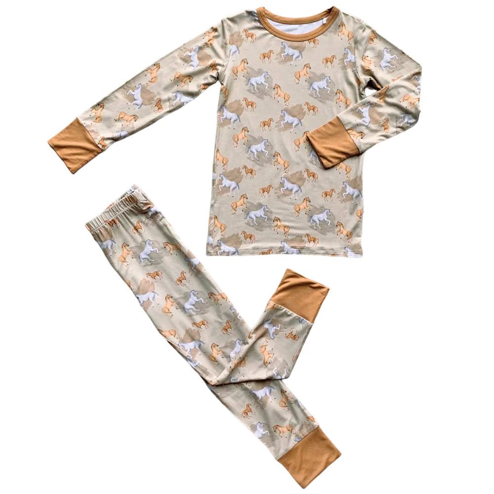 Ember Tan Bamboo 2-Piece Long Sleeve Set