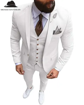 Fashion 3 Pieces Mens Suit Flat Notch Lapel Tuxedos (Blazer vest Pants)