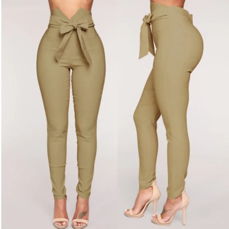 Fashion Elastic High Waist Pencil Pants
